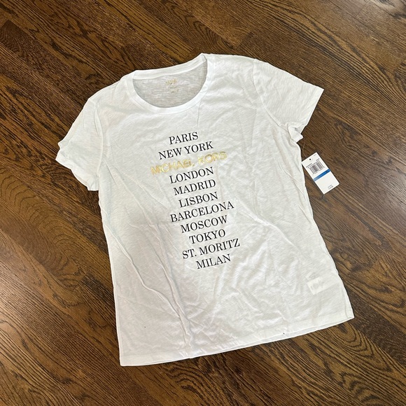 NWT! Michael kors beaches tee white - Picture 2 of 5